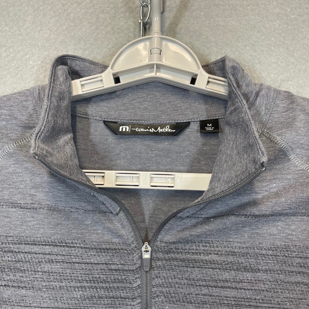 Travis Mathew Sweatshirt Men Medium Gray Heather 1/4 Zip Golf Casual Stretch Top - Picture 3 of 10